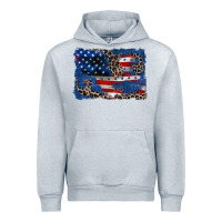 Heather Grey Leopard glitter American flag 4th of july Urban Hoodie - CowGirlArtShop