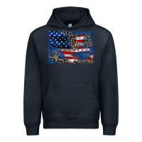 Navy Leopard glitter American flag 4th of july Urban Hoodie - CowGirlArtShop