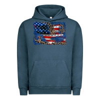 Pigment Midnight Navy Leopard glitter American flag 4th of july Urban Hoodie - CowGirlArtShop
