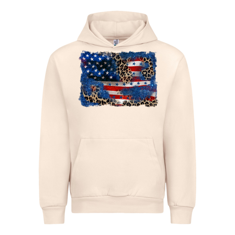 Leopard Glitter American Flag 4th Of July Urban Hoodie by CowGirlArtShop | Teevron