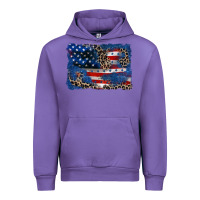 Tulip Leopard glitter American flag 4th of july Urban Hoodie - CowGirlArtShop