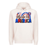 Pale Pink Made in America 4th of july Premium Hoodie - CowGirlArtShop