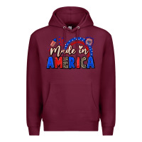 Burgundy Made in America 4th of july Premium Hoodie - CowGirlArtShop