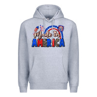 Heather Grey Made in America 4th of july Premium Hoodie - CowGirlArtShop