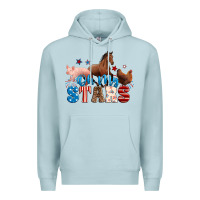 Blue Mist Horse pig chicken with oh my stars Premium Hoodie - Neo Western