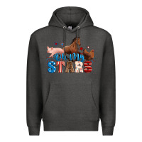 Charcoal Heather Horse pig chicken with oh my stars Premium Hoodie - Neo Western