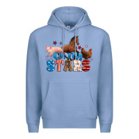 Colony Blue Horse pig chicken with oh my stars Premium Hoodie - Neo Western