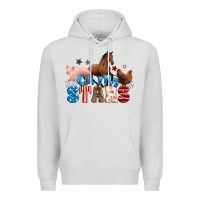 Dove Grey Horse pig chicken with oh my stars Premium Hoodie - Neo Western