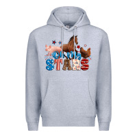 Heather Grey Horse pig chicken with oh my stars Premium Hoodie - Neo Western