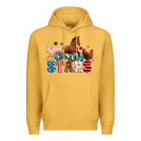 Mustard Horse pig chicken with oh my stars Premium Hoodie - Neo Western