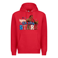 Red Horse pig chicken with oh my stars Premium Hoodie - Neo Western