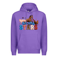 Purple Horse pig chicken with oh my stars Premium Hoodie - Neo Western