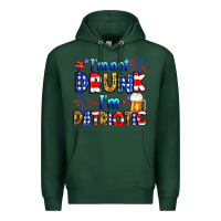 Sports Green I'm not drunk I'm patriotic Premium Hoodie - Neo Western
