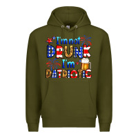 Army Green I'm not drunk I'm patriotic Premium Hoodie - Neo Western