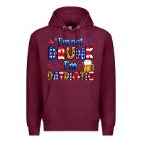 Burgundy I'm not drunk I'm patriotic Premium Hoodie - Neo Western