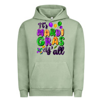 Pigment Oil Green it's mardi gras y'all Urban Hoodie - FaDigitalArtStudio