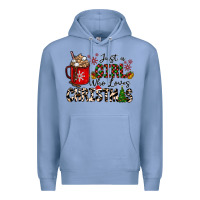 Colony Blue just a girl who loves christmas Premium Hoodie - CowhideDigitalArt