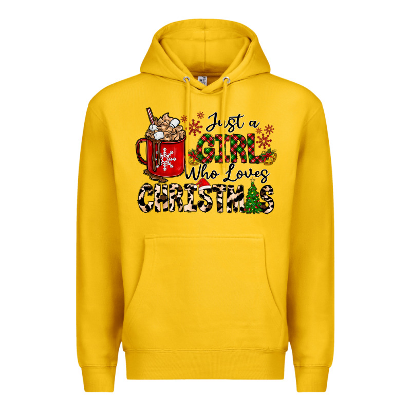 Just A Girl Who Loves Christmas Premium Hoodie by CowhideDigitalArt | Teevron