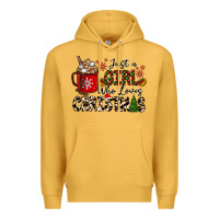 Mustard just a girl who loves christmas Premium Hoodie - CowhideDigitalArt