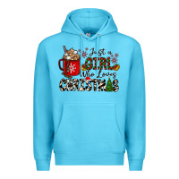 Ocean Blue just a girl who loves christmas Premium Hoodie - CowhideDigitalArt