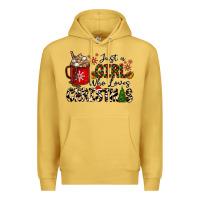 Antique Gold just a girl who loves christmas Premium Hoodie - CowhideDigitalArt