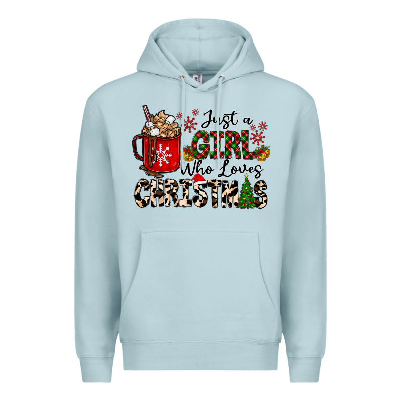 Just A Girl Who Loves Christmas Premium Hoodie by CowhideDigitalArt | Teevron