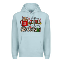 Blue Mist just a girl who loves christmas Premium Hoodie - CowhideDigitalArt