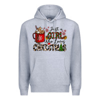 Heather Grey just a girl who loves christmas Premium Hoodie - CowhideDigitalArt