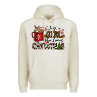 Oatmeal Heather just a girl who loves christmas Premium Hoodie - CowhideDigitalArt