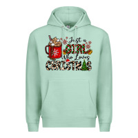 Seafoam just a girl who loves christmas Premium Hoodie - CowhideDigitalArt