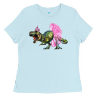 Baby Blue balerina t rex dinosaur with tutu Ladies Tee - Artiststas