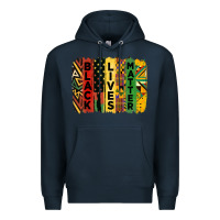 Navy junetheenth black livesmatter brush stroke Premium Hoodie - HRA Design Shop