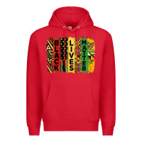 Red junetheenth black livesmatter brush stroke Premium Hoodie - HRA Design Shop