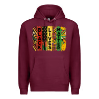 Burgundy junetheenth black livesmatter brush stroke Premium Hoodie - HRA Design Shop