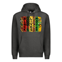 Charcoal Heather junetheenth black livesmatter brush stroke Premium Hoodie - HRA Design Shop