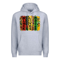 Heather Grey junetheenth black livesmatter brush stroke Premium Hoodie - HRA Design Shop