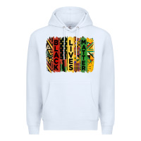 White junetheenth black livesmatter brush stroke Premium Hoodie - HRA Design Shop