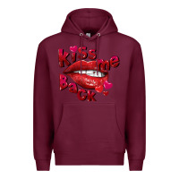 Burgundy kiss me back Premium Hoodie - FaDigitalArtStudio
