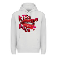Dove Grey kiss me back Premium Hoodie - FaDigitalArtStudio