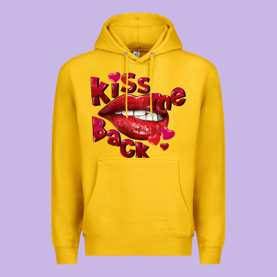Kiss Me Back Premium Hoodie Designed By Fadigitalartstudio