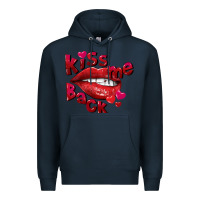 Navy kiss me back Premium Hoodie - FaDigitalArtStudio