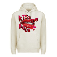 Oatmeal Heather kiss me back Premium Hoodie - FaDigitalArtStudio