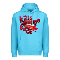 Ocean Blue kiss me back Premium Hoodie - FaDigitalArtStudio