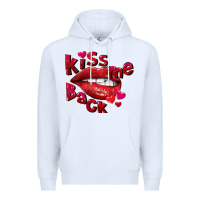 White kiss me back Premium Hoodie - FaDigitalArtStudio