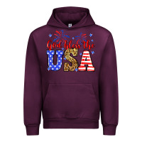 Mauve Wine God bless the USA Urban Hoodie - Neo Western