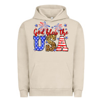 Pigment French Oak God bless the USA Urban Hoodie - Neo Western