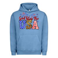 Pigment Pebble Blue God bless the USA Urban Hoodie - Neo Western