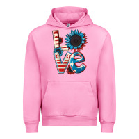 Fuchsia Pink Love 4th of July Urban Hoodie - CowGirlArtShop
