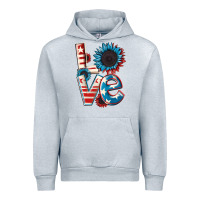 Heather Grey Love 4th of July Urban Hoodie - CowGirlArtShop