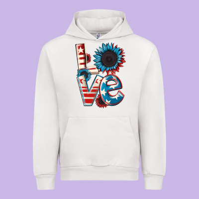 Love 4th Of July Urban Hoodie Designed By Cowgirlartshop
